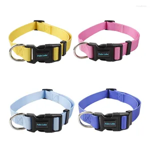 Hundhalsar BASIC HUNDER COLLAR Nylon Gradient Solid Justerbar Bekväm Dring Luxury Pet Walking Chest Strap Pets Supplies