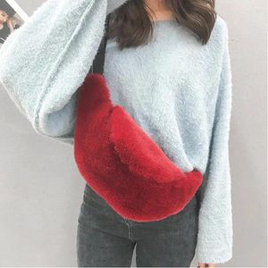 Waist Bags Plush Bag Women 2024 Winter Faux Fur Chest Belt Big Capacity Fanny Pack Fashion Travel Bum Female Casual Clutch