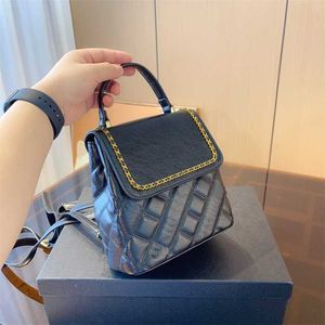 Chaneles Can Leather Top Quality Lattice Designer Bag Backpack Bag Women Chian Drawstring Ryggsäckar Luxury Back Pack Bookbag Women Travel Bag stor kapacitet Bookba