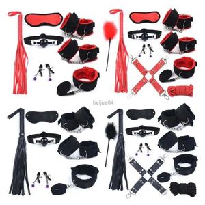 Zabawki dla dorosłych 7pcs/10pcs Zestaw Sex Bondage Para BDSM Toys Bedrooom Powściągliwość Sex Toys Zestaw wysyłki