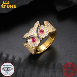 Necklace Custom owl Men Ring Moissanite 925 Silver Hip Hop Jewelry Unisex Classic Men Rings Rock Gift