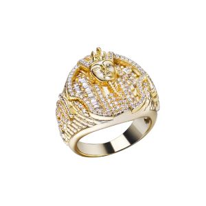 Pierścienie żydowskie mrożone faraon pierścień biżuteria hip -hopowa dla // sklep internetowy dla hurtowego agenta w magazynie