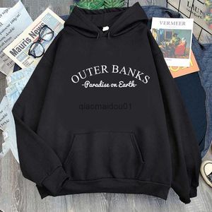 Herrenjacken Outer Banks Frühling und Herbst Harajuku Anime Sweatshirt Herren und Damen Cartoon Englisch bedrucktes Sweatshirt Hoodie L240129