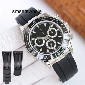 Automatic Mechanical Watches Yellow Top Meteorite Clean 4130 Automatic Strap 40mm Rubber Dial Oyster Gold Watch Screw-down Back Crown Push Button