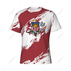 Men's T-Shirts Custom Name Nunber Latvia Flag Color Men Tight Sports T-shirt Women Tees jersey For Soccer Football Fans