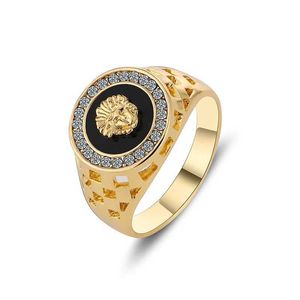 Band Rings NurmWung Korean Creative Medusa Ring for Men Inlaid With Zircon Fashion Domineering Rings Female Punk Style Jewelry Gifts 240125