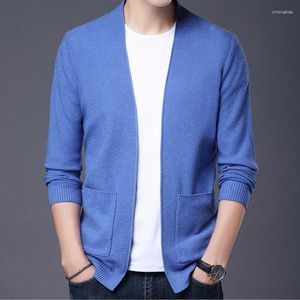 Men's Sweaters Spring Autumn Cardigan Sweater Men Fashion Slim Fit Knitted Sweatercoat Mens V Neck Solid Color Casual Knitting