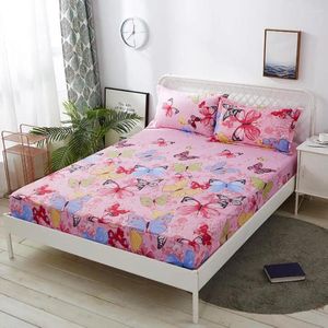 Bedding Sets Lovers Flower Bedspread Household Bedroom Mattress Protecto Dust Cover 2024 Bed 1 Sheet 2 Pillowcase F0112