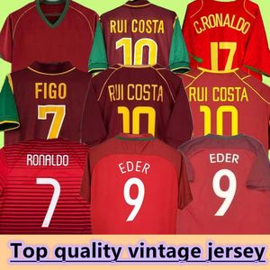 ポルトガルレトロロナウドサッカージャージ98 99 10 12 04 04 06 Rui Costa Figo Nani Pepe Boa Morte Vintage Classic Shirts Camisetas De Futbol 98 99 2010 2010