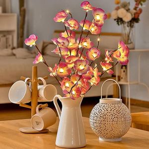 Strings 20 LED Flower String Fairy Light Butterfly Orchid Branch Garland Wazon Washer Filler Świąteczny dekoracja domu