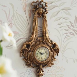 Wall Clocks Retro French Clock Decoration For Home Living Room Do Old Sticker Decor Carved