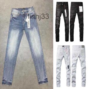 Men's Jeans Mens Purple Designer Ripped Straight Regular Denim Long Black Jeans Zipper Fly Mid Pants Hole for Men Designer Womens8CIJ