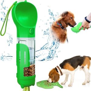 Besleme 4in1 Pet Köpek Seyahat 300ml Su 150ml Gıda Dağıtıcı Dış Mekan Çıkarılabilir Taşınabilir Kase Kaka Kürek Çöp Çanta Depolama Köpek için