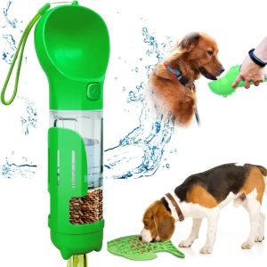 Alimentazione 4in1 Pet Dog Travel 300ml Acqua 150ml Distributore di cibo All'aperto Staccabile Ciotola portatile Cacca Pala Sacchetto di immondizia Stoccaggio per cane