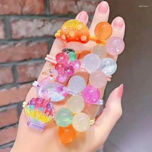 Acessórios de cabelo atacado coreano crianças borracha gravata menina bonito fruta scrunchies corda hairbands