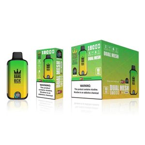 Otantik Bangbox 18000 Puflar Dijital Tek Kullanımlık Vape 18K Çift Örgü Bobin 26ml Önceden doldurulmuş pahası Dearchable E Sigara LCD Ekran Bang Kutusu