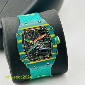 Luxury Watches RichardMiler RM67-02 Watches Super Lightweight Mechanical Watch NTPT Carbon Fiber Titanium Metal dial Automatic Men's Watch HB D6UU