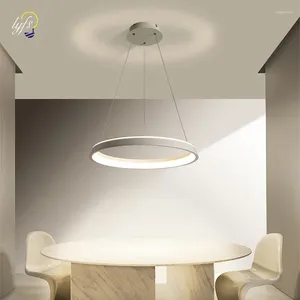 Chandeliers Nordic Led Chandelier Interior Lighting Hanging Lamp Living Room Bedroom Kitchen Study Home Decoration Ring Ceiling