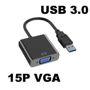 Bilgisayar Kabloları USB 3.0 - VGA Adaptör Harici Video Kartı Masaüstü Dizüstü Dizüstü Bilgisayar Monitörü Projektör HDTV için Çoklu Görüntü Dönüştürücü