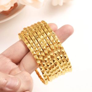 Bangle Etiopian Gold Dubai Bangle For Women Men Wedding Bride Armband Gold Color Jewelry Middle East African Brud Party Gifts