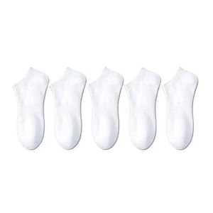 Спортивные носки 5 пар женщин мужчин черно-белые милые носки комплект весна-лето мужской женский сплошной цвет спортивные короткие носки для женщин мужчин Оптовая YQ240126