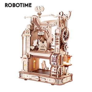 Robotime Rokr 3D木製パズルモデルキット大人向けに構築するクラシックプリントプレスメカニカルギアクリスマスバースデープレゼント240122