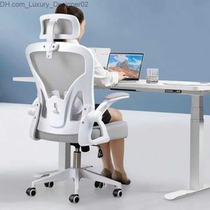 Other Furniture Gaming Chair on Wheels Ergonomic Desk Chair With Adjustable Headrest and Lumbar Support Office Chairs Sofas Tilt Function Grey Q240129