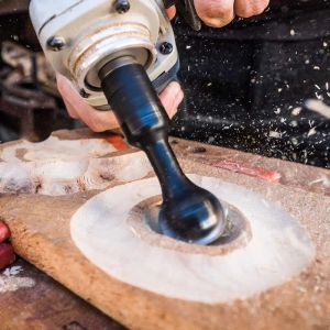 Mills Ball Gouge sfäriska spindlar formade trä gouge kraft snidfästning för vinkelkvarn träspår snidningsverktyg