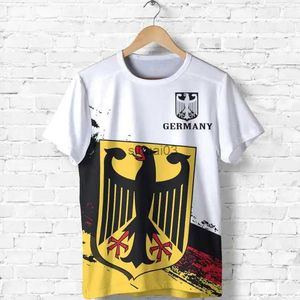 Męskie koszulki 2023 Darmowe niestandardowe nazwisko Numer Niemiec Flaga krajowa 3D T-shirty Ubrania T Shirt Men Tees TEE TOPS FOR SOCCER FALT FAND Prezent