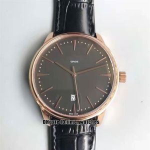 NEW Rose Gold Case 85180 000R-9166 85180 000R-9232 Miyota 8215 Automatic Mens Watch Black Dial Leather Strap 40mm Gents Watches 9 201s