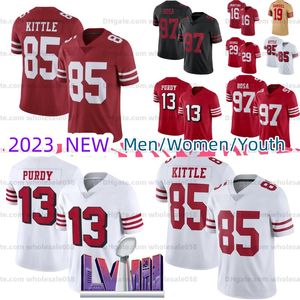 McCaffrey Christian Brock Purdy Football Jerseys Wysokiej jakości Nick Bosa George Kittle Deebo Samuel Jerry Rice Montana Talanoa Hufanga Trent Williams Brandon Aiyuk