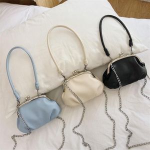 Torby na ramię Vintage Cloud Kiss Block Torba dla kobiet 2021 Sieć mody Crossbody Hobos Pu skórzane torebki torebki 257o