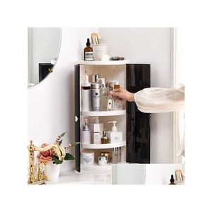 Caixas de armazenamento Caixas Moda Prateleira Grande Capacidade Economizando Espaço Rack Shampoo Organizador Cosmético Titular Casa Acessórios de Banheiro Z112 Dhyl0