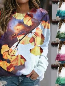 Женский меховой свитер 2024 Цветочная серия с 3D-принтом и рукавами реглан с круглым вырезом, модный свитер
