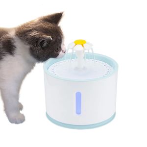 Fonte de água automática para gatos de estimação de 2,4L com LED elétrico USB Dog Cat Pet Bebedor mudo Tigela para animais de estimação Dispensador de fonte potável 240124