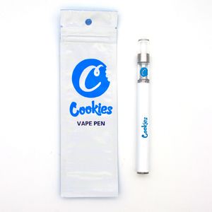 Cookies Packaging Disposable Vape Pen E Cigarette Empty 0.5ml 0.8ml Ceramic Coil Cartridge Tank Atomizer Glass Mouthpiece With 350mah Big Rechargeable Battery