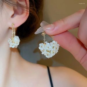 Brincos Dangle 2024 Trendência da moda Design exclusivo Design elegante delicado flor de luxo para mulheres Jewelry Wedding Party Premium Gifts