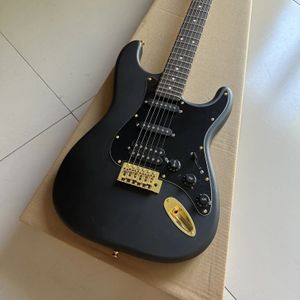 chitarra, chitarra rossa a strisce bianche 5150 ponte vibrato Floyd Rose, dado di bloccaggio, tastiera in acero, supporto personalizzato Chitarra elettrica