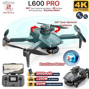 DRONES L600 PRO GPS DRONE 4K Professional HD Dual Camera Hinder Undvikande 5G WiFi RC Distance 3KM Brushless Motor Foldbar Quadcopter YQ240129