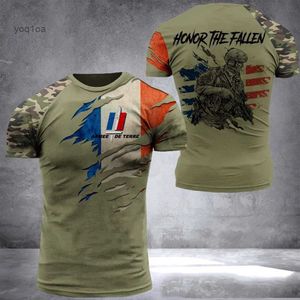 T-shirt da uomo 2022 Nuova Estate ARMY-VETERAN 3d Stampato T Shirt Per Gli Uomini Soldato Francese Campo Veterani Camouflage Commando Magliette Manica Corta magliette e camicette