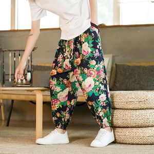 Frühling Und Herbst Neue Trendy Chinesischen Stil männer Casual Hosen Dünne Baumwolle Hanf Harlen Hosen Retro männer Laterne hosen