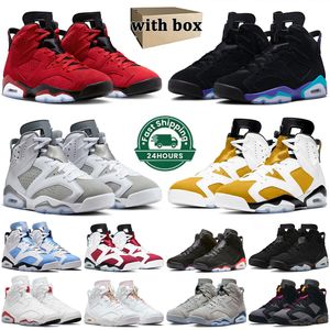 Con scatola Jumpman 6 Scarpe da basket 6s Uomo Oliva Toro Bravo Aqua Giallo Ocra Grigio freddo UNC Bianco Carminio Uomo Scarpe da ginnastica all'aperto Sport 40-47