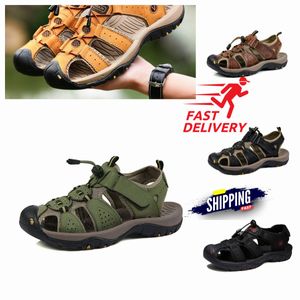 Summer High Quality Hot Selling Sandals Men's Leather Soft Sole Outdoor Women's Shoes Leisure Beach Comfortable Shoes Anti slip Slippers