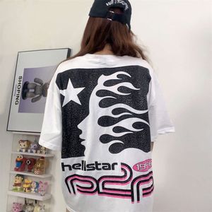 Hellstar t skjortor män t skjortor kvinnor t-shirt hip hop streetwear trendiga tryckta korta ärmar designer tee löst passande par t-shirt graffiti rolig t-shirt mode 32