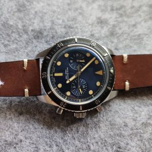 Wysokiej jakości 43 mm chronograf Chrono Wszystkie podziwianie działające Wodoodporne japońskie kwarc męskie męskie obserwuj limitowaną edycję na rękę oryginał259y