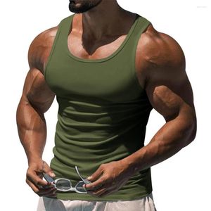 Men's Tank Tops Mens Sleeveless Vest Tees T-Shirt Sports Gym Muscle Fitness Blouse Bodybuilding Workout Breathable T Shirt