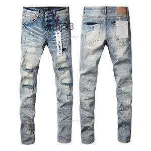 Herr jeans lila denim byxor mens designer jean män svart avancerad kvalitet rak design retro streetwear casual trepants designersp0na