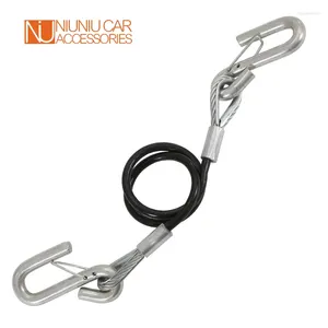 All Terrain Wheels Trailer Safety Cables Spring Chain Rope With Two S Hooks Capacity 3500LBS Stretch Length 70cm