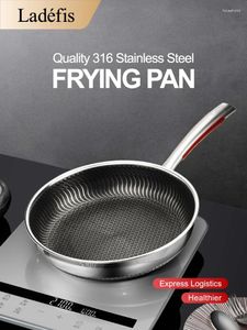 Pannor ldfs kök kastrull nonstick stekpanna non-stick kvalitet 316 rostfritt stål stekpanna wok gas induktion spis universal