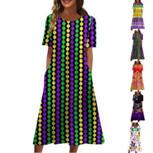 Casual Dresses 2024 Women's Fashion-forward Printed O-Neck Dress Uniquely Designed Personalized High-Quality Eye-Catching Exquisite